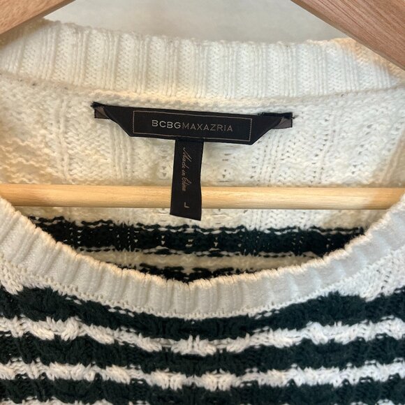 BCBG MaxAzria Sweater White with Stripes Size L - Picture 7 of 11